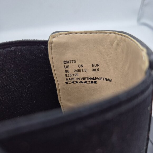 Coach Women's Bootie Jayla Leather Bootie Women's Size 8 B Black Chunky  (705) - Picture 12 of 12